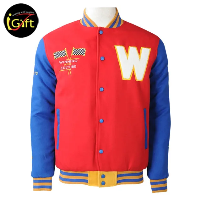 iGift Custom Cotton Fleece Urban Baseball Jacket Letterman American Baseball Uniform Jersey Jackets