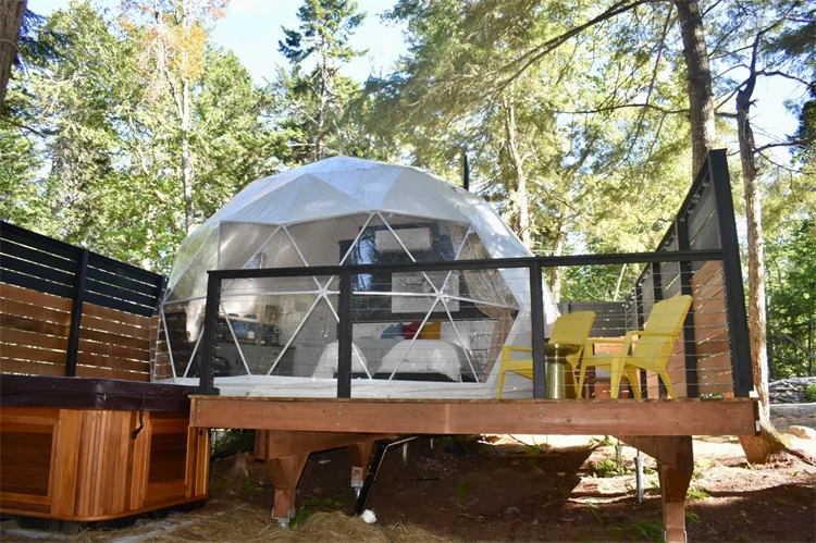 2024 Most Popular Big Space Weather Resistant Color Custom Tent Geodesic Domes for Glamping Recreation Hotel Rental