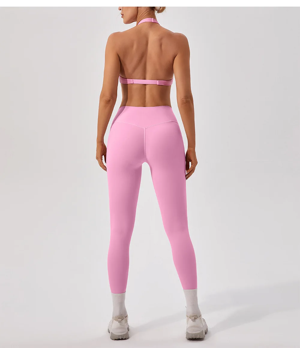 2 Piece Sportswear Women Twist Front Yoga Crop Top Sports Bra And Compression Shorts Set Women Workout Gym Fitness Yoga Sets