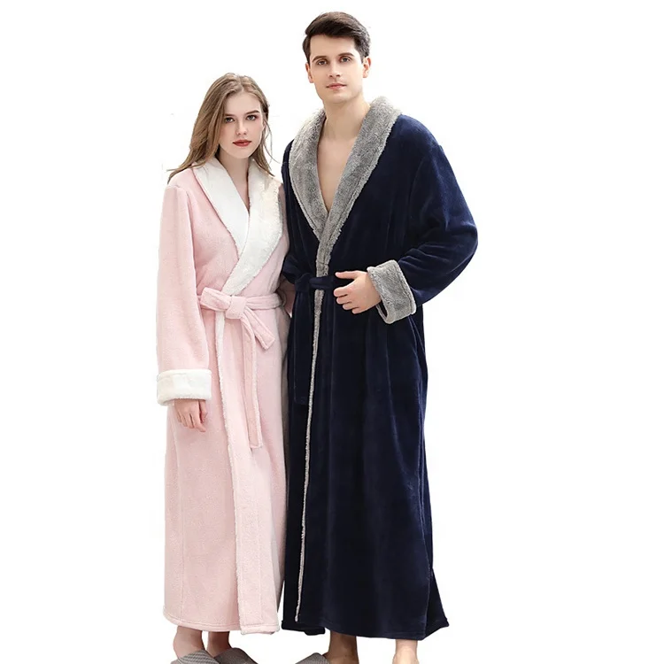 New desgin cotton sleepwear polyester bride family bathrobe set for couple