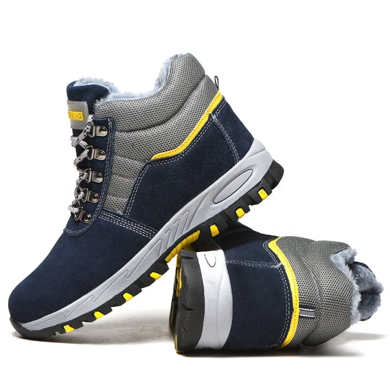 Wholesale suede high-top protective  wear-resistant  safety shoes steel work anti-smashing and anti-piercing safety  factory