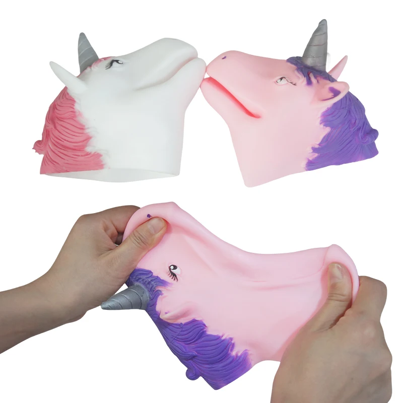 Unicorn Toy Stretchy Hand Puppet Animal Hand Puppets with Movable Mouth Puppet toy
