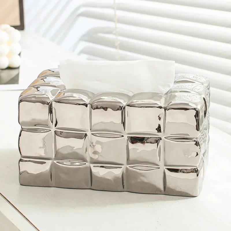 2024 Homeware Products Customized Creative  Ceramic Tissue Box Table Car Napkin Holder Luxury Cover Tissue Box