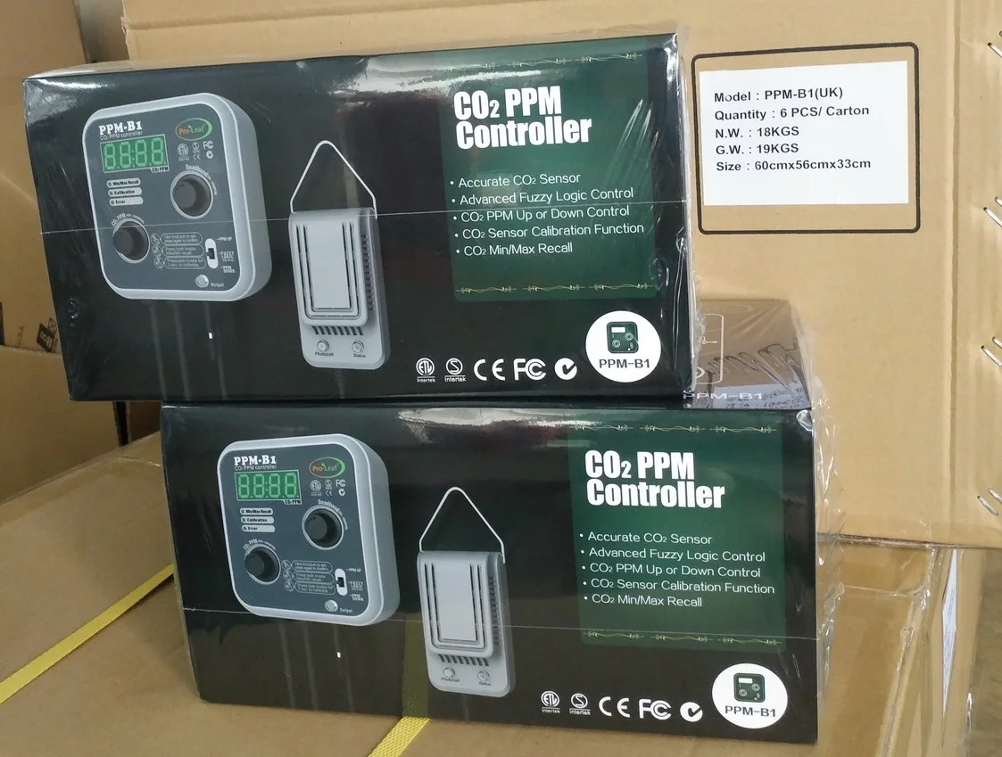 Pro-Leaf PPM-B1 CO2 Controller Grow Tent Indoor Vertical Farm Hydroponics CEA PPM Level Increase Commercial Climate Control