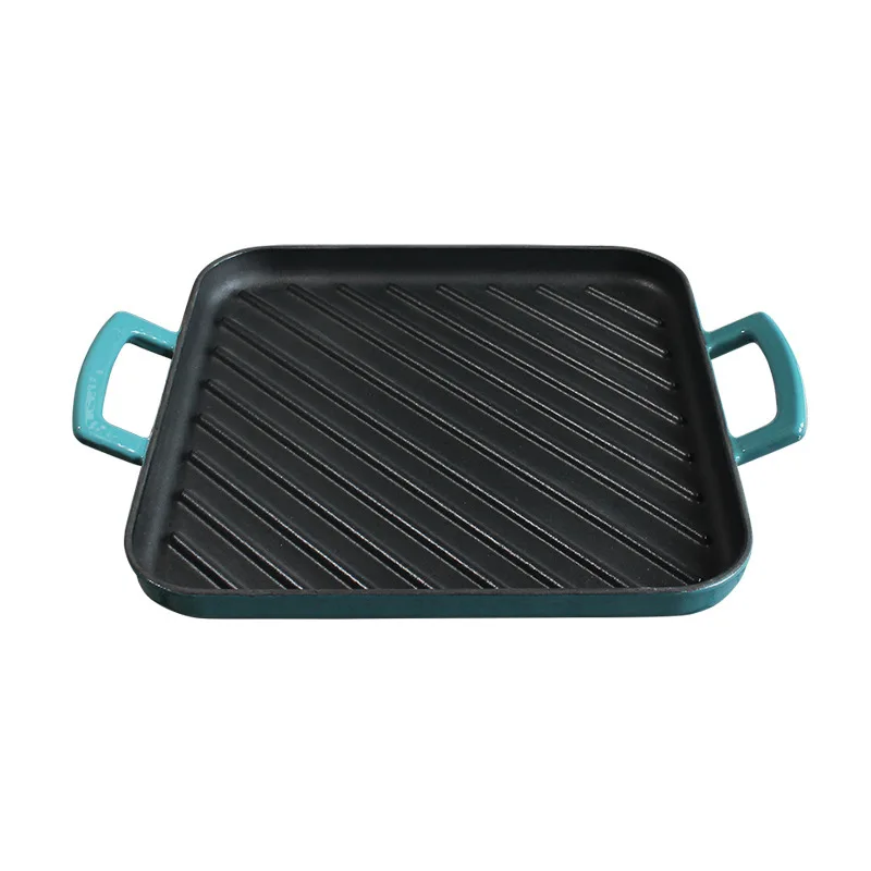 M-cooker korean Japanese cooking enamel 26cm fry frying pan outdoor bbq griddle cast iron grill pan