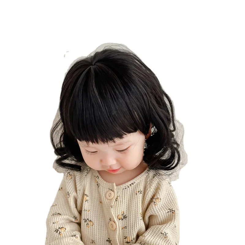 Wholesale Cheap Price Cute Child Hair Short Full Kid Synthetic Wig Original Hair Wigs Celebrate The Baby  Photo Wig