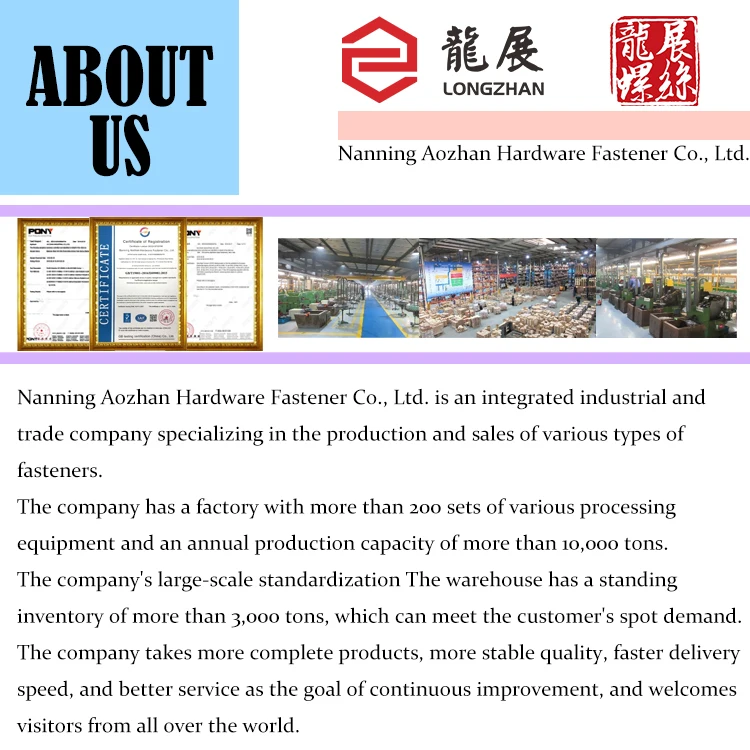 Concrete Screws Stainless Bolt Wedge Pole Expansion Anchor perno de anclaje tornillo y tuerca Carbon Steel Galvanized Anchors