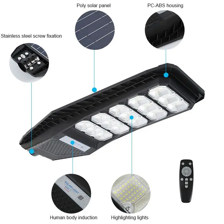 Hot Selling Highway Smd Waterproof Ip65 100w 200w 300w Integrated All In One Solar Led Street Light