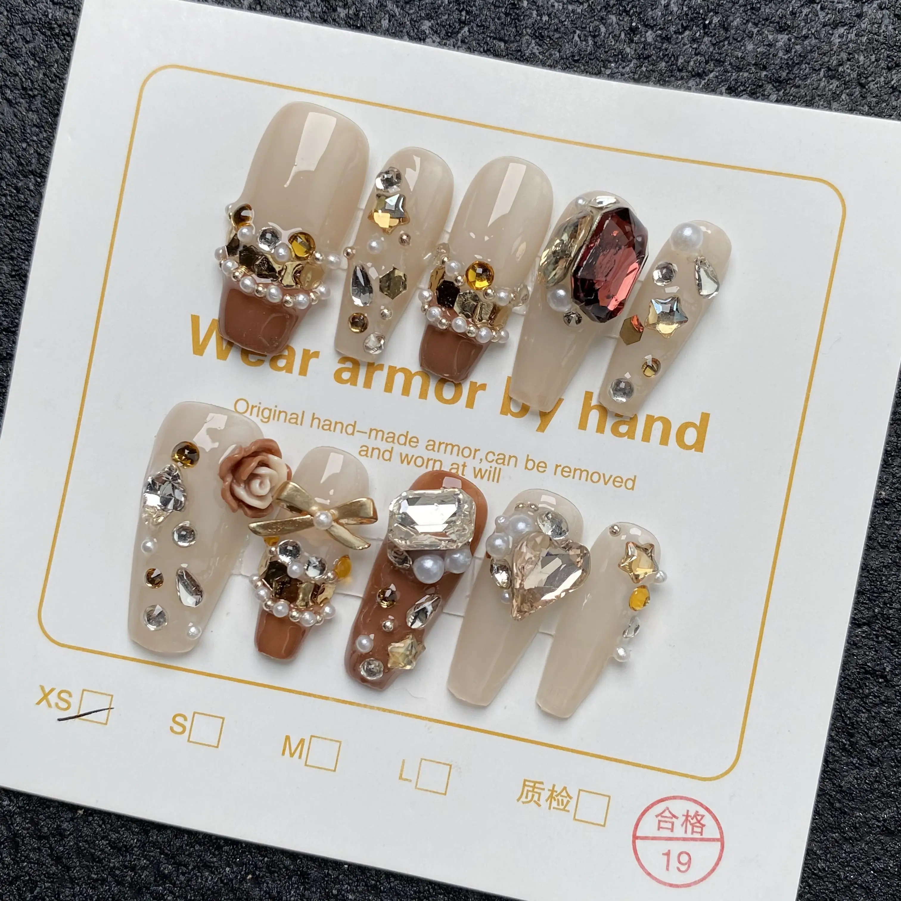 Best Selling Wholesale Hand-Painted Fashion Design Jewelry Inlaid High Quality Artificial Fingernails acrylic nails Fake Nails