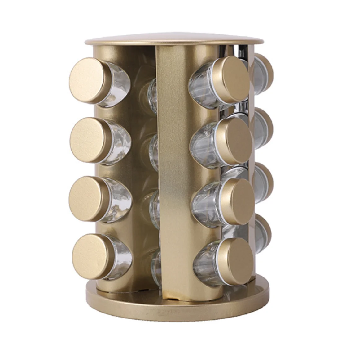 Kitchen tabletop kitchen accessories gadgets herb&spice tool 16pcs rotary stainless steel spice jar racks