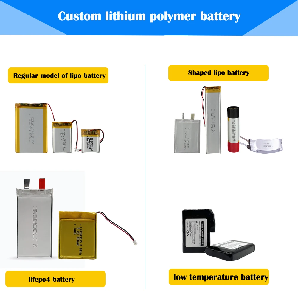 DTP503035 3.7v 300mah lithium polymer battery cell 3.2v lifepo4 battery cells