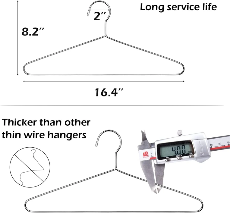 Inspring Wholesale Wire Coat Hanger Heavy Duty Space Saving Clothes Hangers Chrome Metal Hangers for Closet