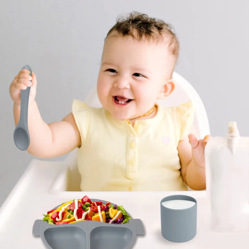 2024 Trending Baby Weaning Bib Plate Fork And Spoon Bowl Cups Other Baby Supplies Products Silicone Baby Led Weaning Feeding Set