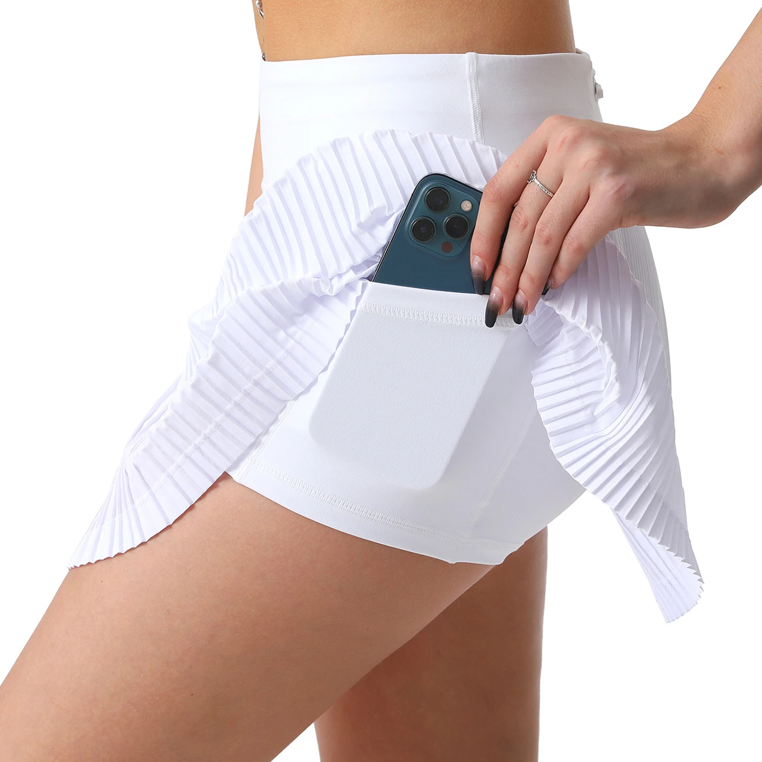 Wholesale Pleated Women Gym Athletic Tennis Skirt White Mini Pleated Casual Golf Skorts Skirt
