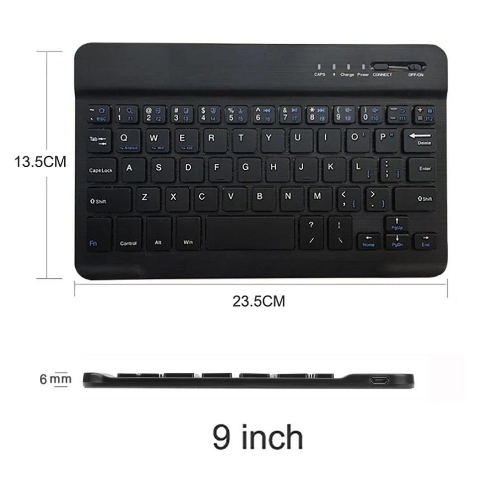 Ultra Slim Multimedia Aluminum Wireless  Keyboard For IOS Android Tablet PC Windows For IPad Min Keyboard