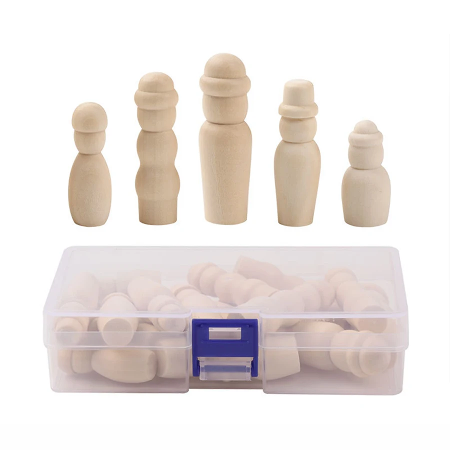 Wooden decoration figures peg people family angel dolls unfinished craft kits for kids diy kit handmade arts and crafts