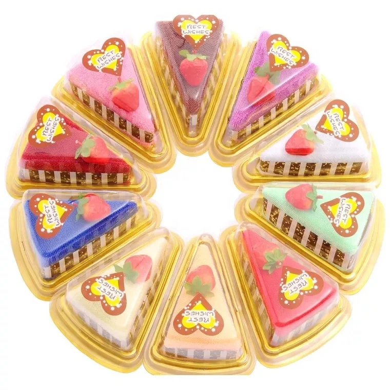 Party wedding birthday door gifts wholesale cake shape towels