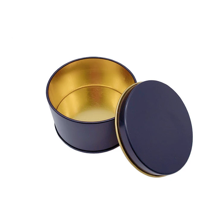 Wholesale Stock Food Grade Round Tin Packaging Box With Window Candle Candy Gift Cake Packaging Tin Box With Window