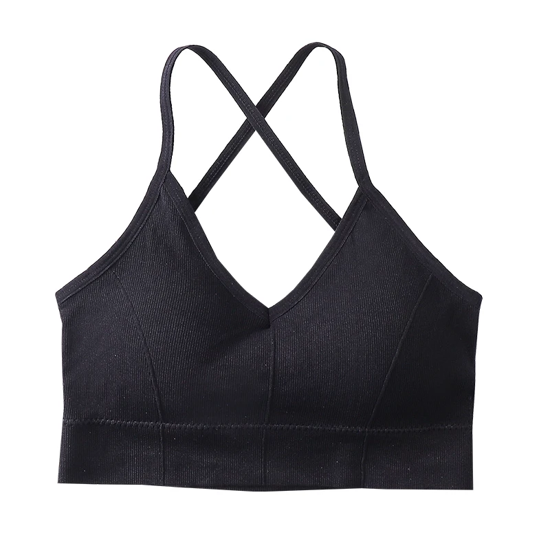 
sexi Smooth Seamless bra seamless Vest Women Cami with cross back Folding Strap OEM Nylon Spandex seamless fashion style 