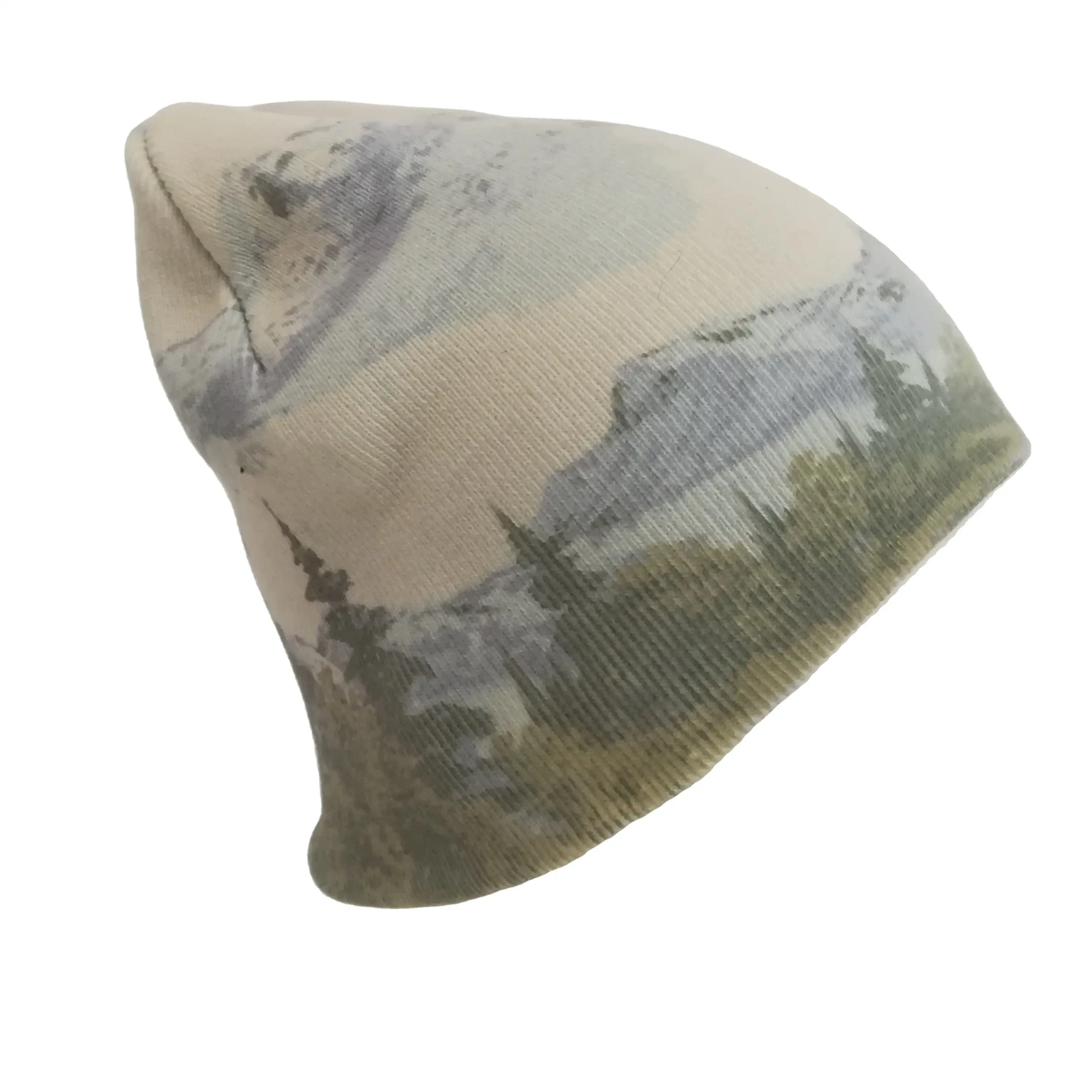 Custom OEM logo y2k style cotton Landscape print Double-Layer Knitted Hat Streetwear Headwear Winter Knit warm fashion Beanies