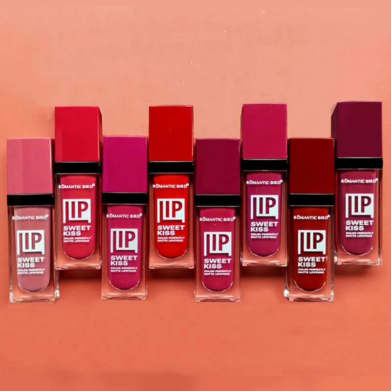 Romantic birdPrivate Label Makeup Vegan Cosmetic Waterproof Matte lip gloss long lasting Liquid matte no-stick lipstick