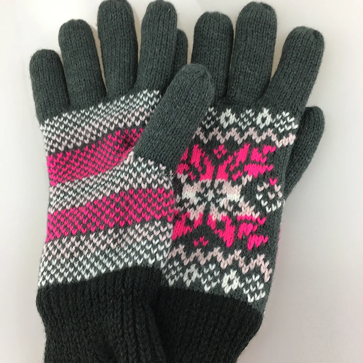 New Arrival Custom Fitted Logo Wholesale Plush Jacquard Gloves