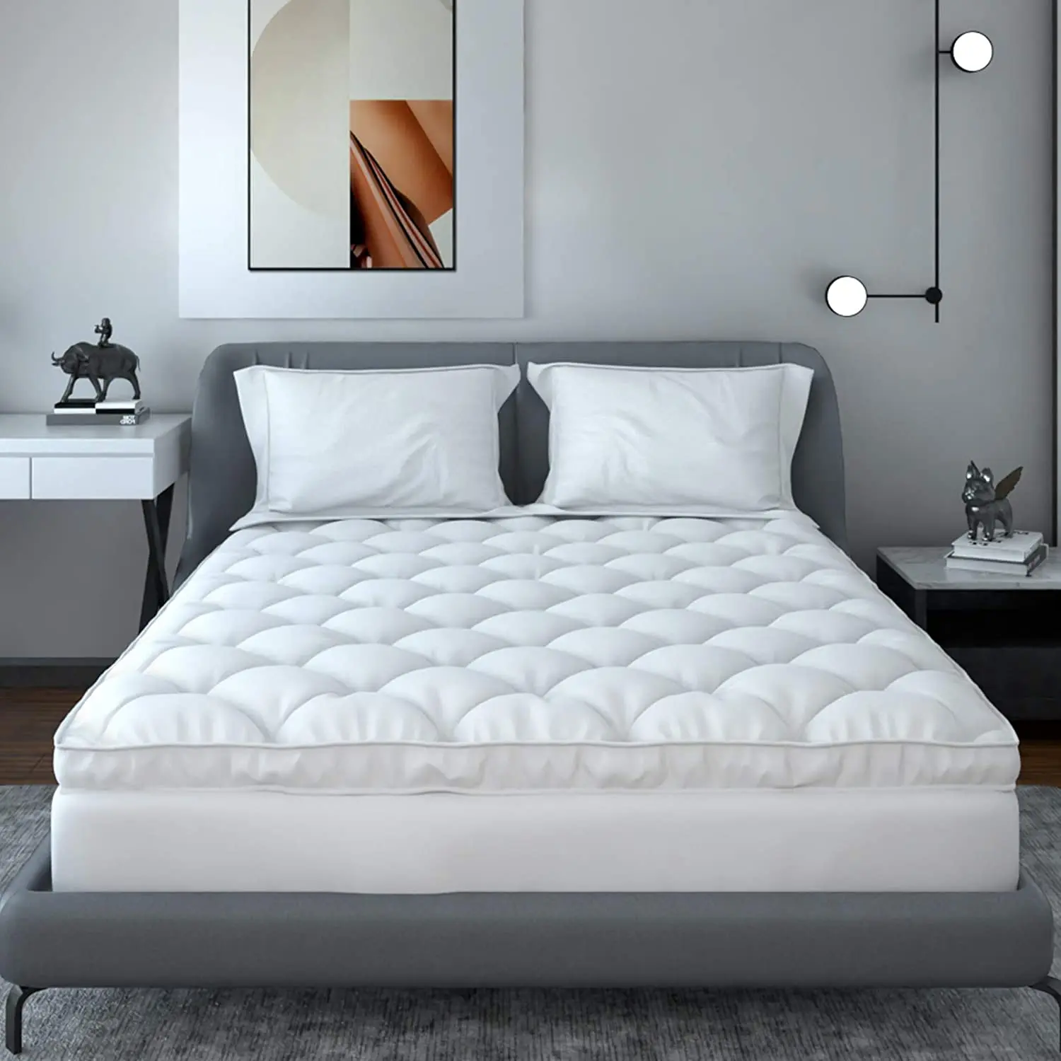 2022 новый матрас из полиэстера королевского размера с четырьмя эластичными лентами, настраиваемый цветной матрас из полиэстера