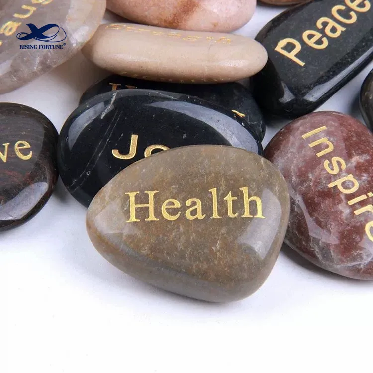 Engraved black letter pebbles Natural River Stones