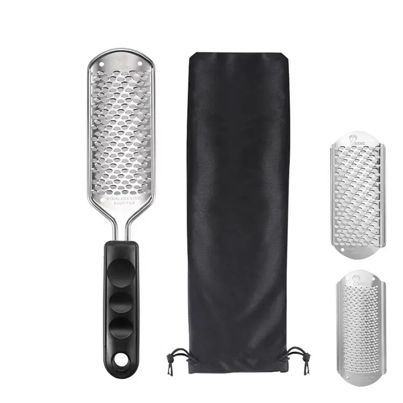 Stainless Steel Professional Pedicure Tools Foot File Remover With 2pcs Replaceable Blade