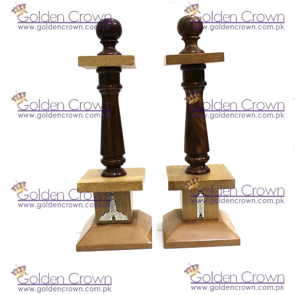 Masonic Wooden Column with Senior and Junior warden jewels | Masonic Column Supplier