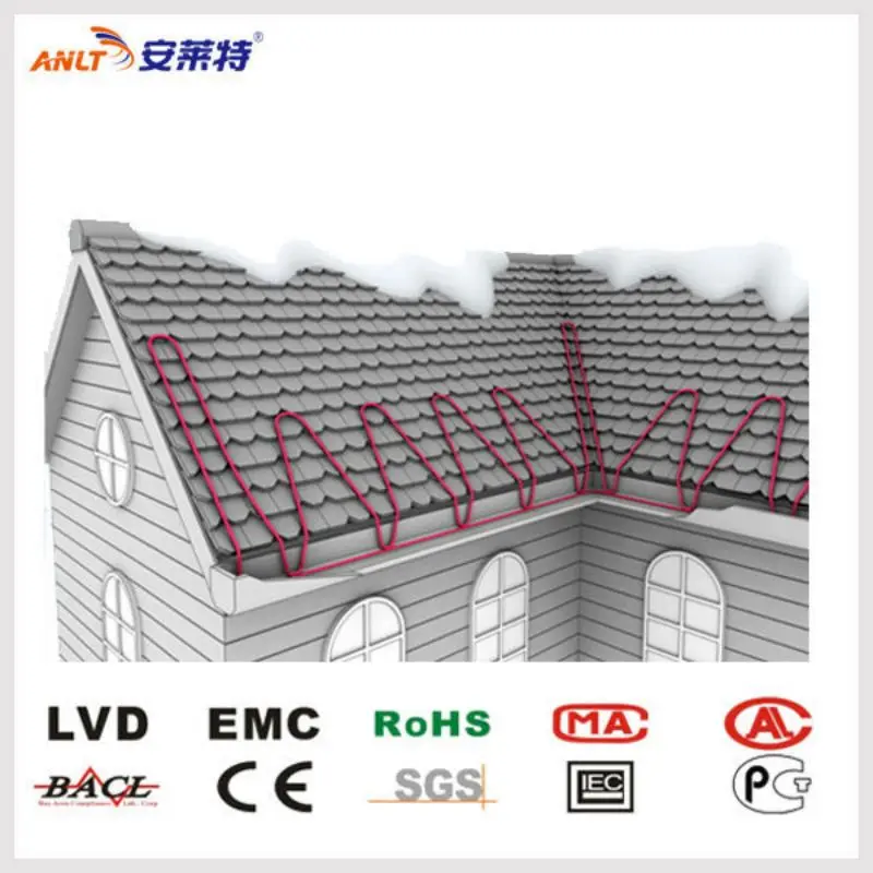 120V Roof Gutter Snow Deicing Cable Floor Heating Parts for Freeze Protection Ice Melting on Roofs