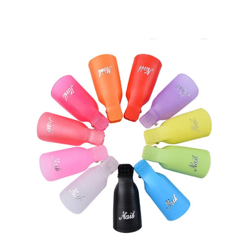 10pcs  Plastic Nail Art Soak Off Cap Clip Nail Polish Remover Clips UV Gel Polish Remover Wraps Nail Cleaner Degreaser Art Tools