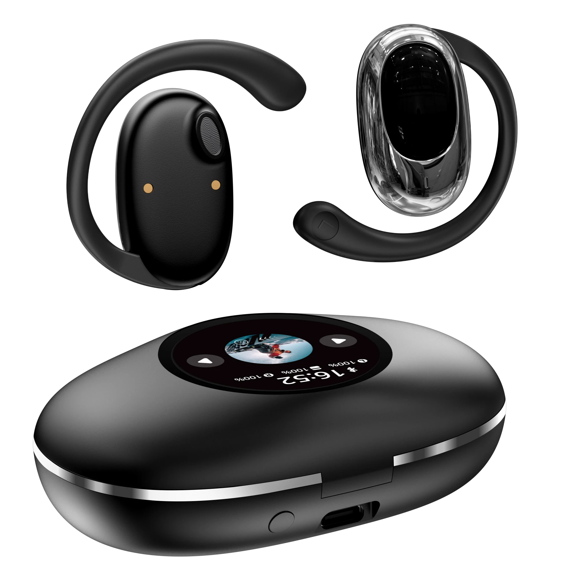 Open Ear OWS Conduction Noise Canceling Sport Running Touch Control 12 applications Headphone Ear Hook True Wireless Earphone