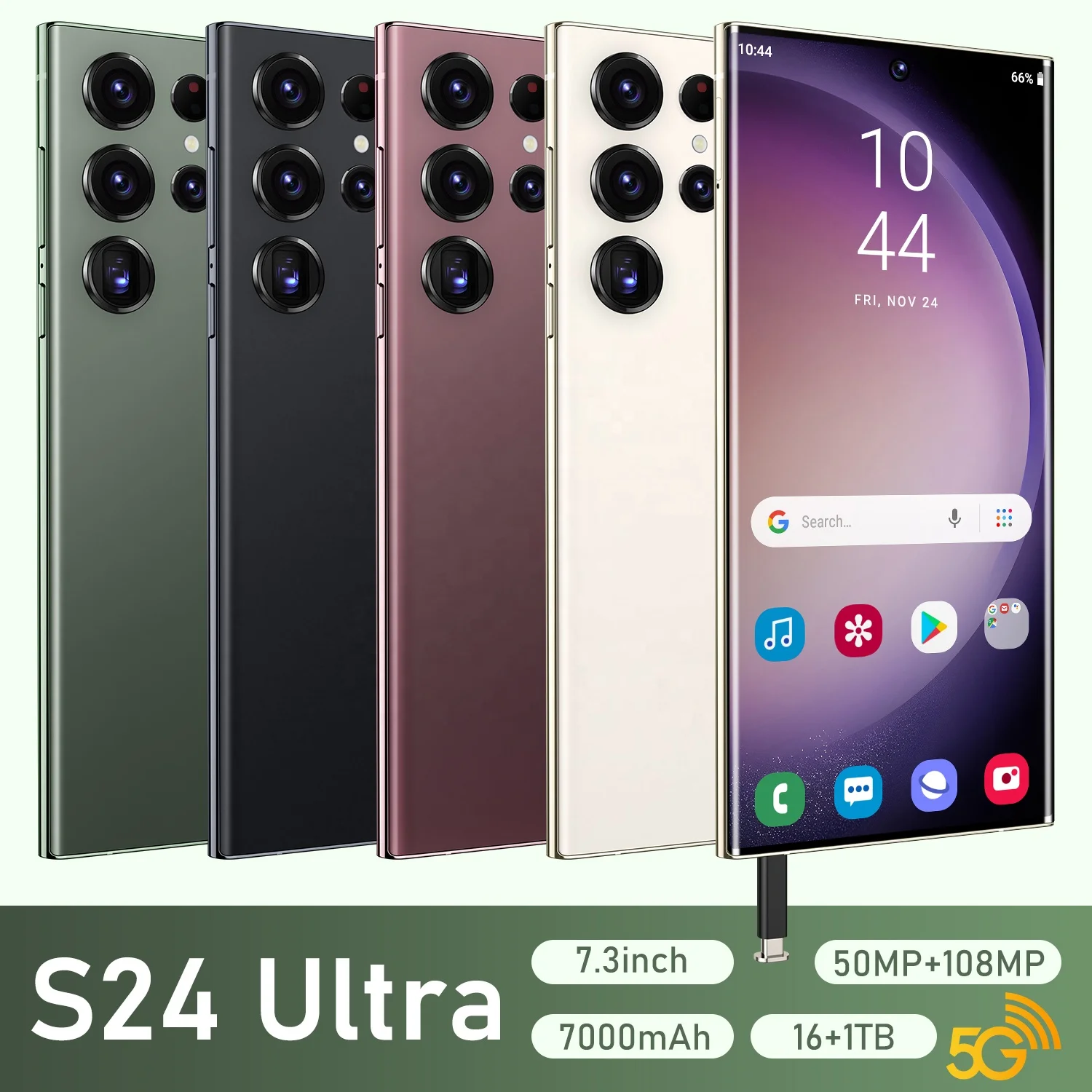 Оригинальный мобильный телефон S24 Ultra 16GB + 1TB смартфон 7 дюймов Android 13 разблокированные Двойные карты 5G телефоны мобильные