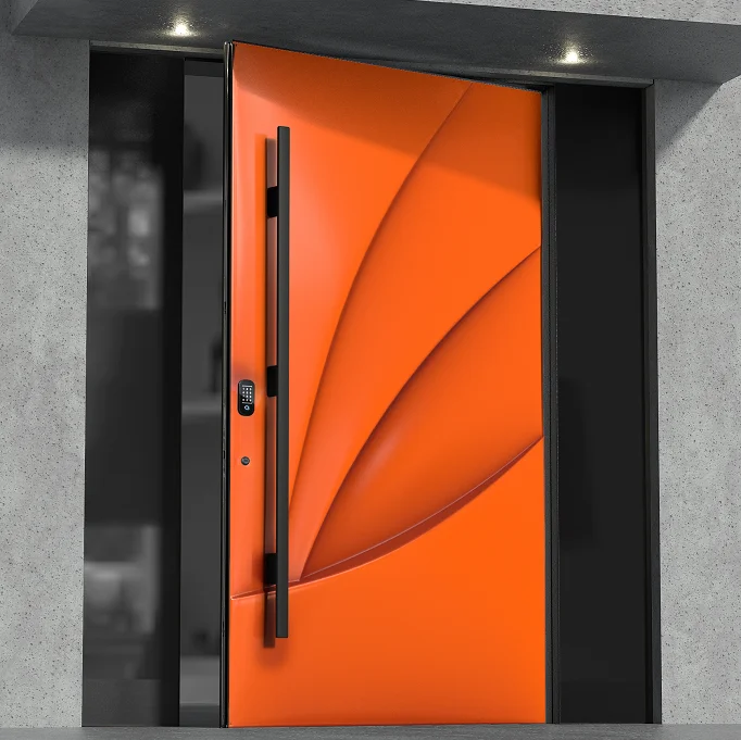 Residential armored modern design exterior security metal door competitive security door anti theft front door