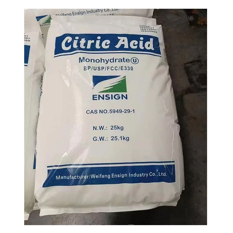 Acidity Regulator Citric Acid Monohydrate Anhydrous Food Grade Weifang Manufacturer Micron Powder Cas No. 77-92-9 Ensing