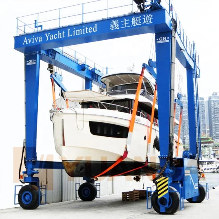 800 Ton Cable Reel Drum Gantry Crane Type 400t Pontoon Boat Lifts For Yacht