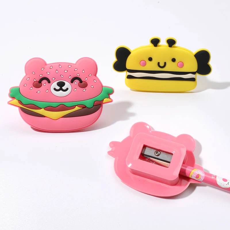 Наборы канцелярских принадлежностей под заказ серия точилок для карандашей мультяшная игрушка симпатичная точилка в форме макарона пчелы