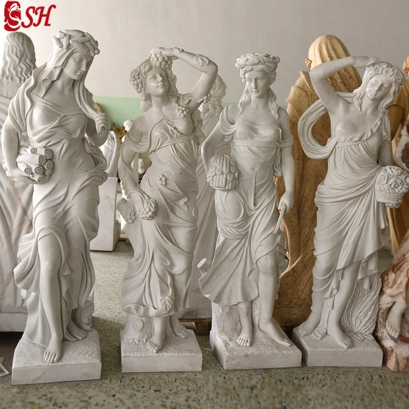 Hot Sale White Marble Four Season Statue For Garden