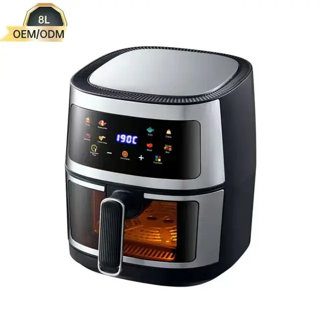 OEM ODM хорошо продается нержавеющая сталь 6 L7L 8L емкость 2400 Вт цифровой электрический программируемый жаровщик горячего воздуха