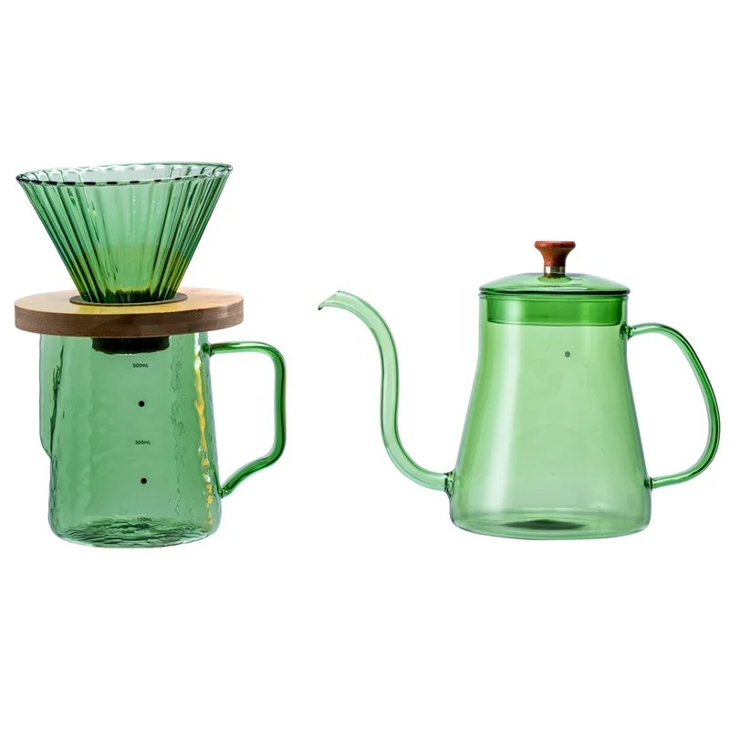 2022Sharing Coffee Pot Glass Coffee Server 600ml Heat-Resistant Glass Teapot With Handle