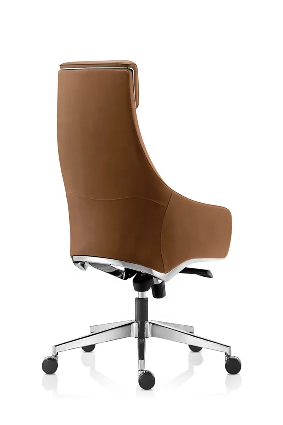 Modern brown PU leather high back ergonomic back support executive office chair