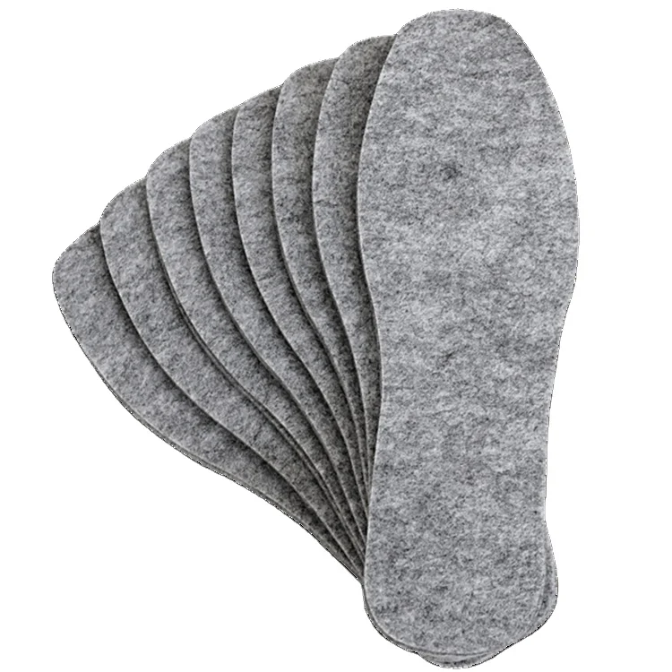 Wholesale Winter Thick warm Grey Wool Felt Insole