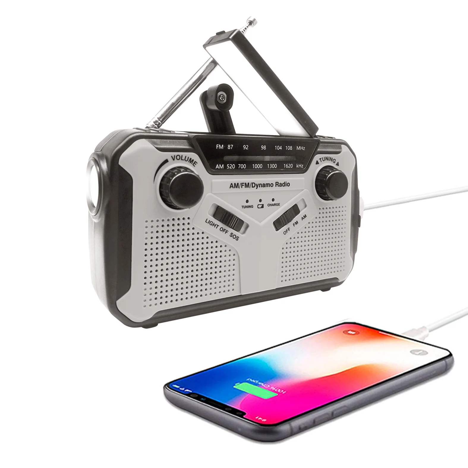 Survival kit Hand Crank Disaster am fm  SW Solar Powered Wind up Radio with Flashlight and Alarm Buzzer