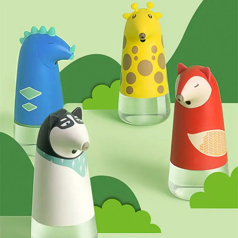Cute Customized rechargeable non-touch cartoon foam plastic liquid soap dispenser for Kids
