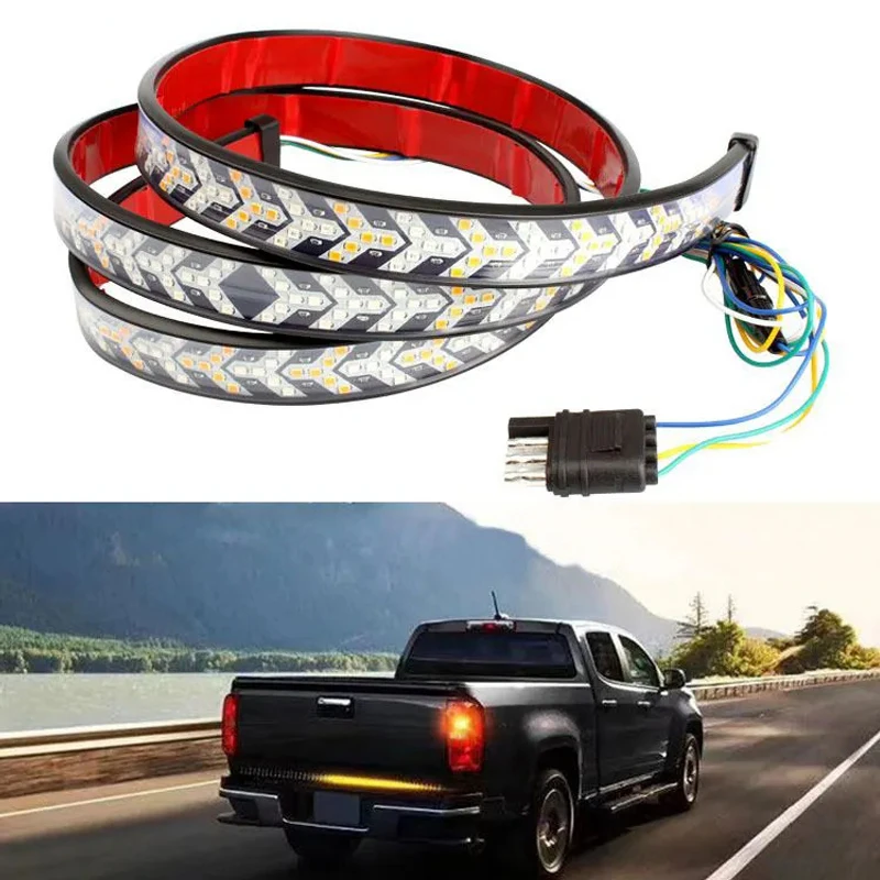Car 12v Bar Flashing Warning Led Strip Tail Light Bar For SUV Truck 12V Car Led Strip Brake Lights 90cm Rear Tail