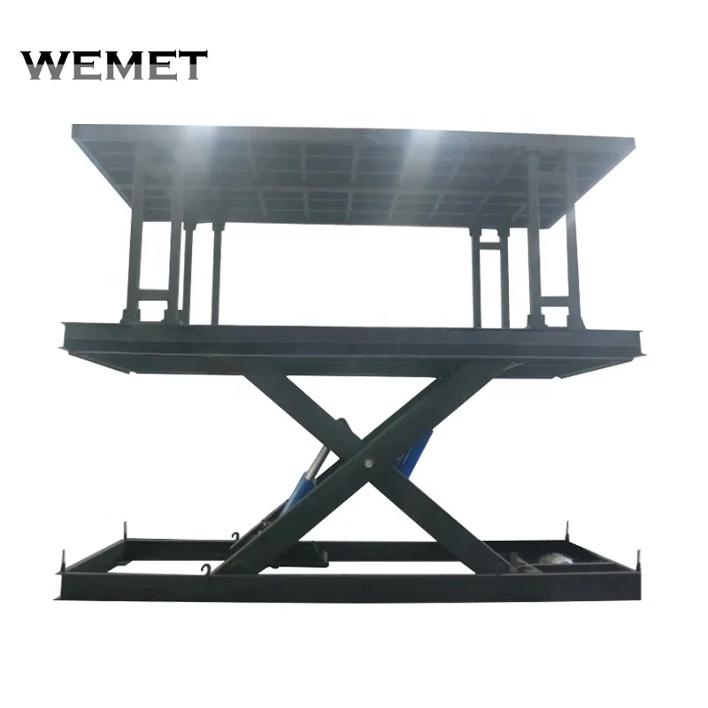  Double Deck Car Elevators Subterranean Underground Garage Scissor Parking lift From Basement To