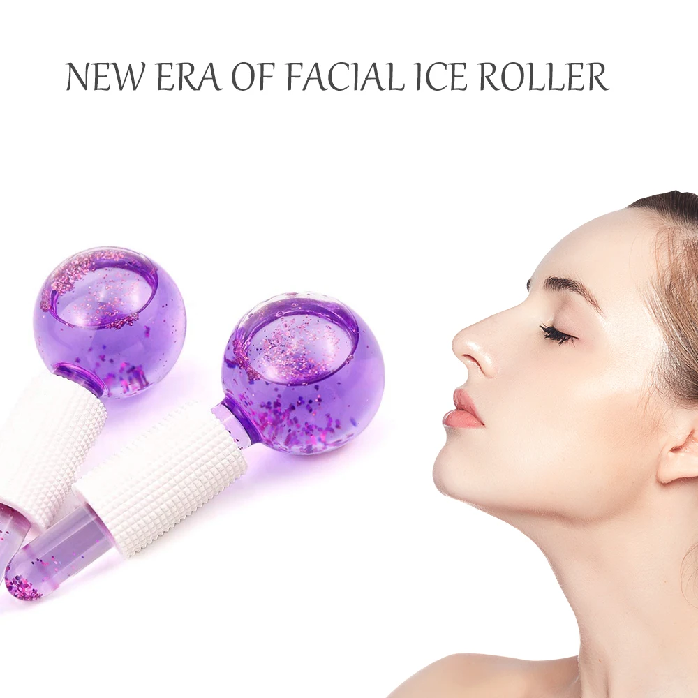 
Beauty Ice Hockey Energy Beauty Crystal Ball Facial Cooling Ice Globes Water Wave Face and Eye massage Skin Care 