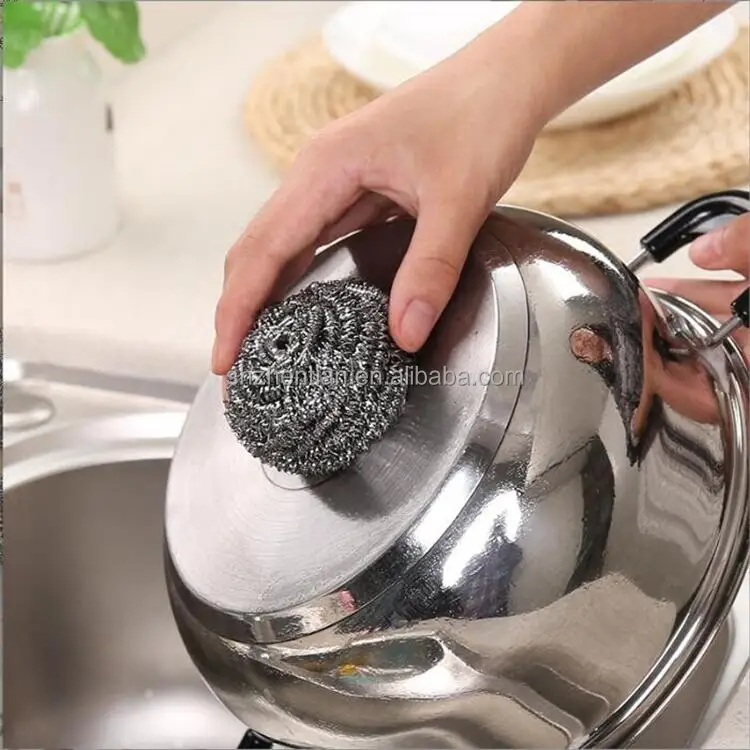 Household friendly copper plated scourer / scrubber cleaning ball for kitchen cleaning