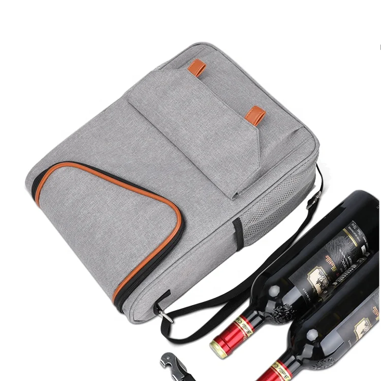 Wholesale Oxford aluminium Three Portable Shoulder Strap Lunch Cooler Beach Picnic Insulated  Wine Tote Bag